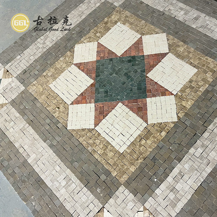 စီးပွားသော ပုံစံ ဒီဇိုင်းထုတ် Customized Pattern Art Marble Stone Mosaic အတည်အဆောက် ဒီကိုရေးဆွဲ Parquet Feature Graphic Design
