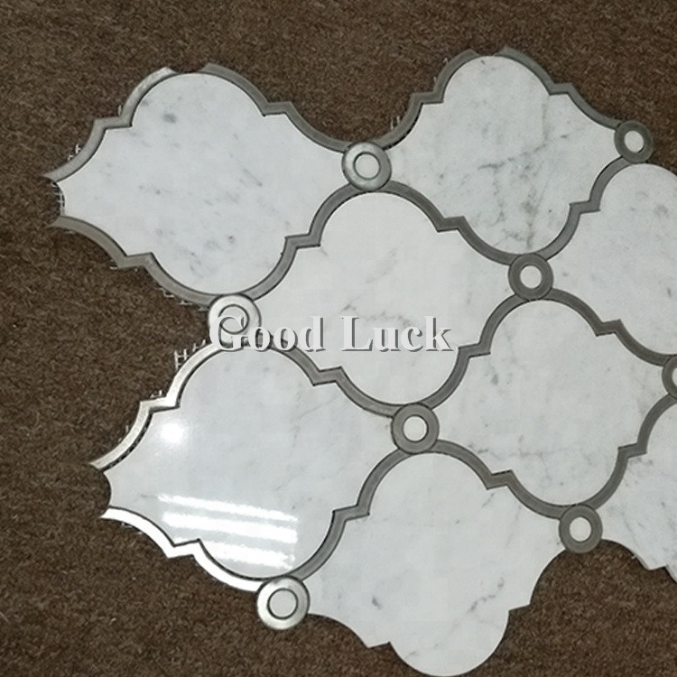 Azulejo de mosaico con patrón de farolillo, mezcla de mármol y metal, para decoración de paredes y suelos en hogares y villas