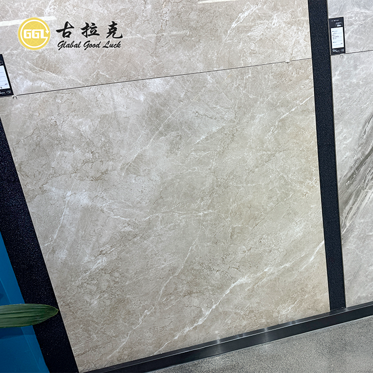 Warm Beige Marble Look Porcelain Tile 1200x1200mm Large Format Floor Wall Tile