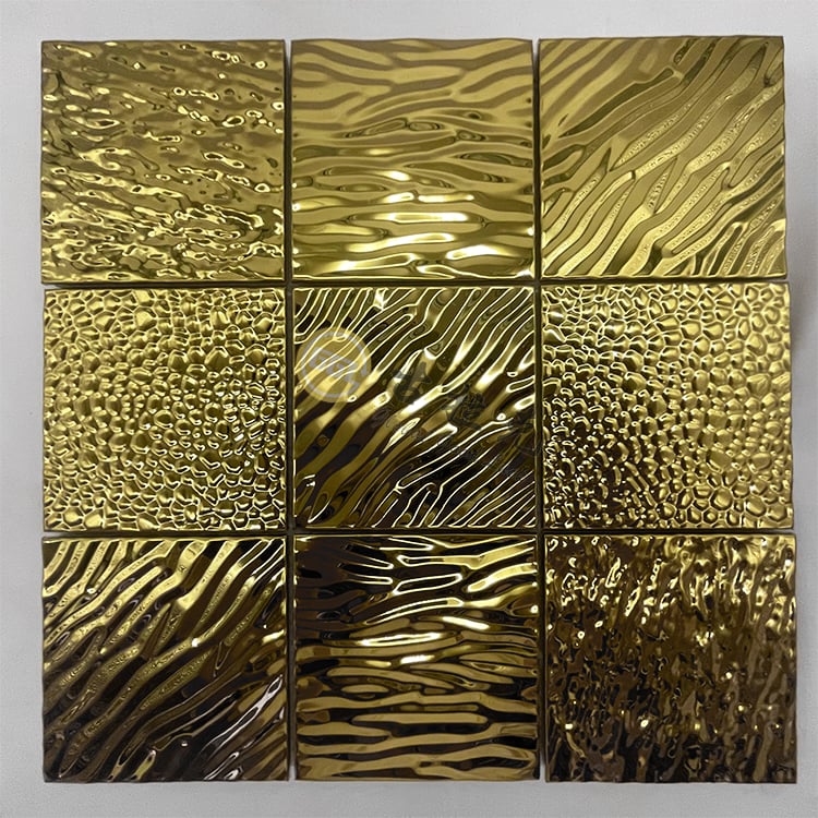 Quadratisches Metallmosaik konkav-konvexer 3D-Effekt Edelstahlmosaik