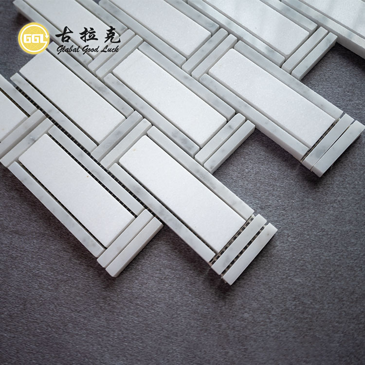 Mramorová mozaika Thassos White Mix Carrara White pro dekoraci interiéru domu