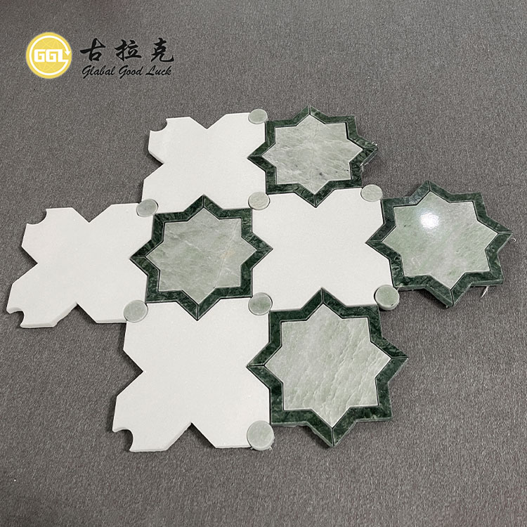Blumenmuster Marmor Parkett Wasserstrahl Mosaikfliese