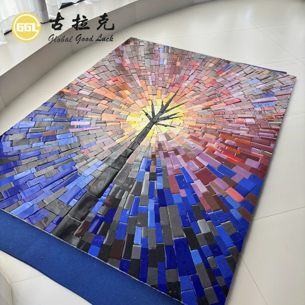 Custom Glass Tree Mosaic Mural – Handmade Decorative Glass Mosaic Art for Hotel, Home & Restaurant Feature Walls