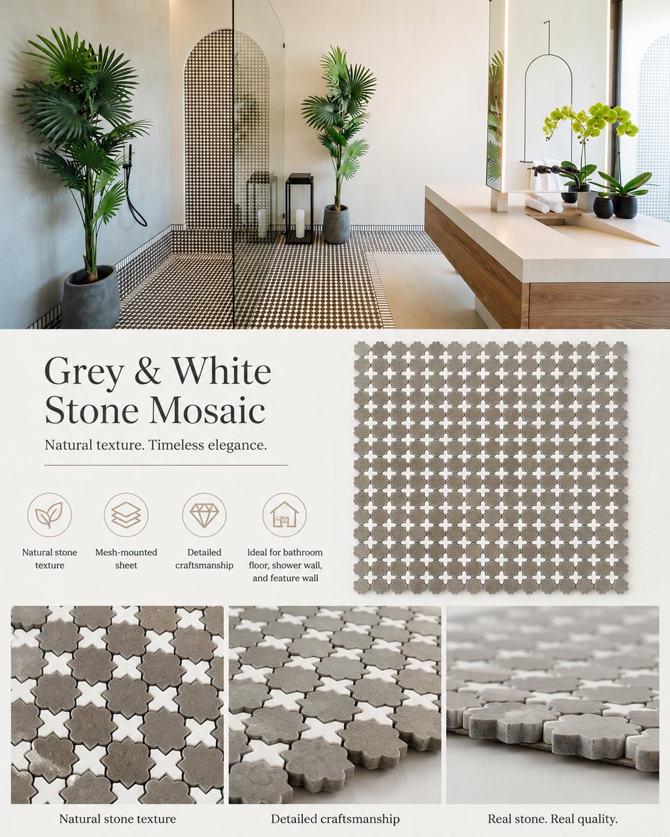 Shower Floor Stone Mosaic – Outdoor Shower