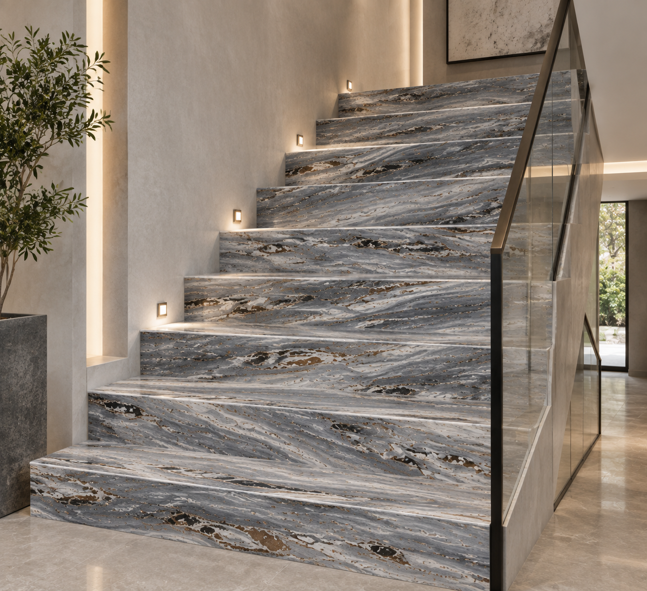PALISSANDRO BLUE Marble Luxury Interior Project