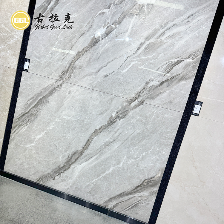 Silver Grey Marble Porcelain Slab 1200x1800mm Large Format Tile with Natural Stone Look