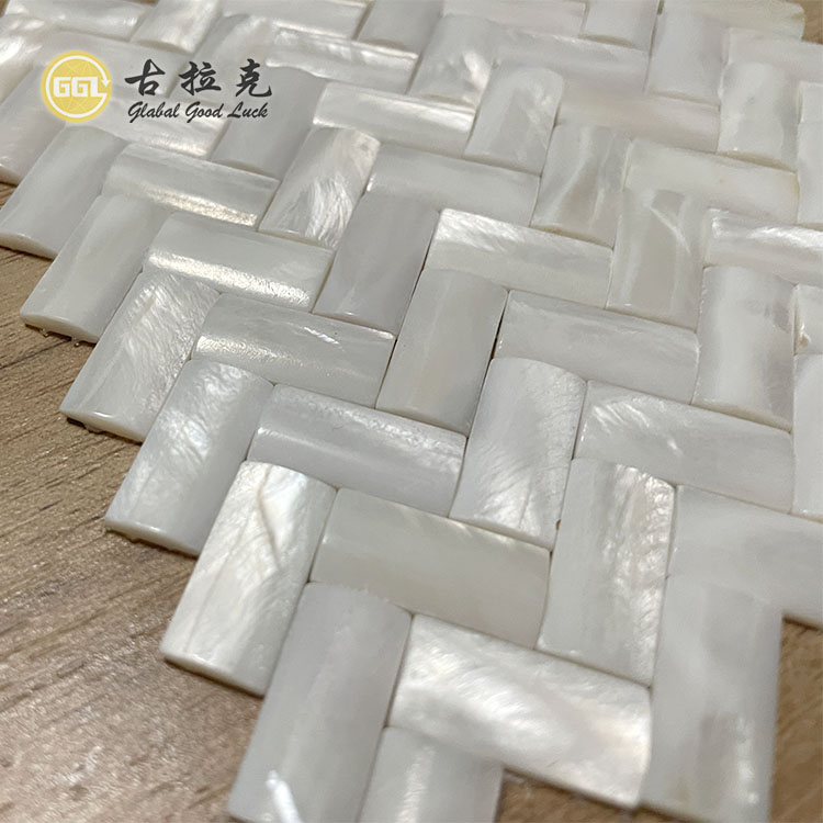 Herringbone Mother of Pearl Shell Plošnice mozaika pro interiérovou dekoraci