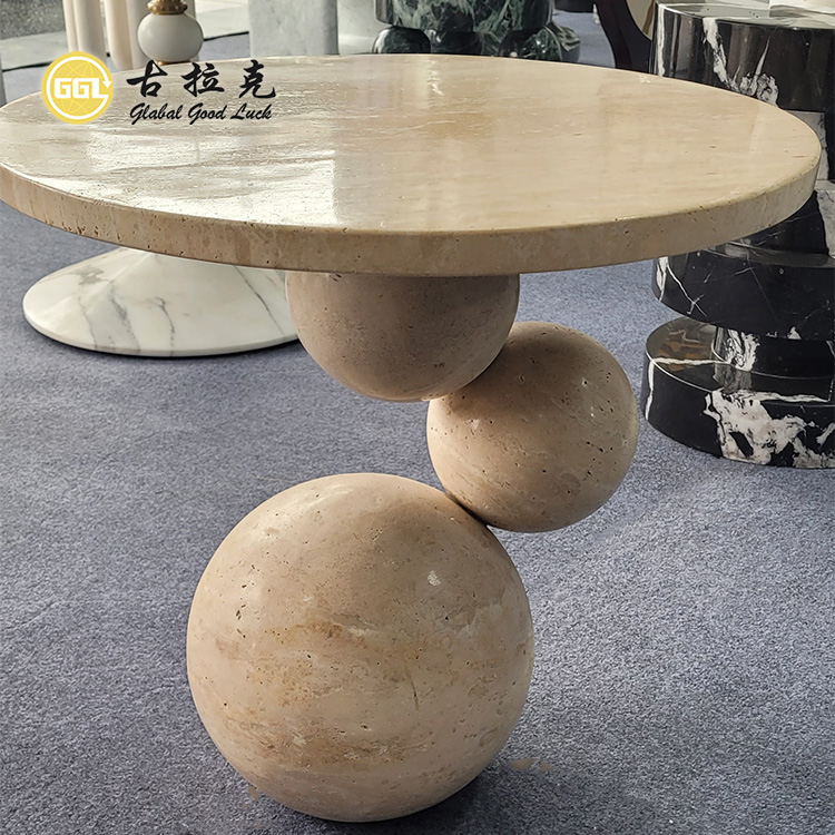 Estilo de Lujo Diseño a Medida Mesa de Café de Piedra Natural Mármol Amarillo para la Sala de Estar