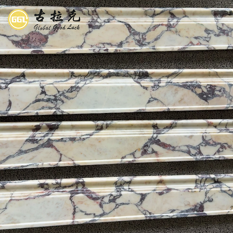 Calacatta Viola Marble Skirting Board | Luxury Natural Stone Baseboard Trim & Decorative Wall Moulding