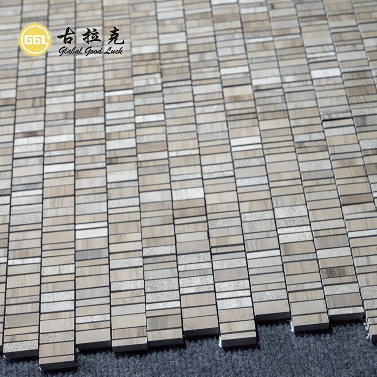 Gạch mosaic dải ngẫu nhiên vân gỗ đá cẩm thạch cho tường nhà và sàn