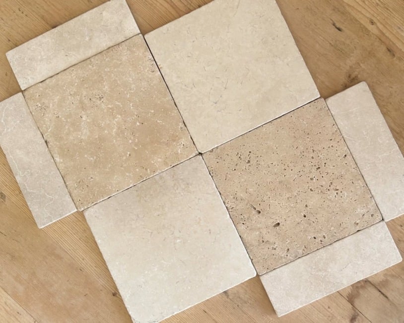 Natural stone inspired flooring and modern neutral interior architecture