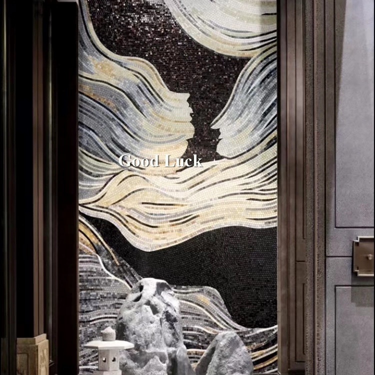 Duvar Dekorasyonu için El ile Kesilmiş Özelleştirilebilir Mural Cam Mozaik