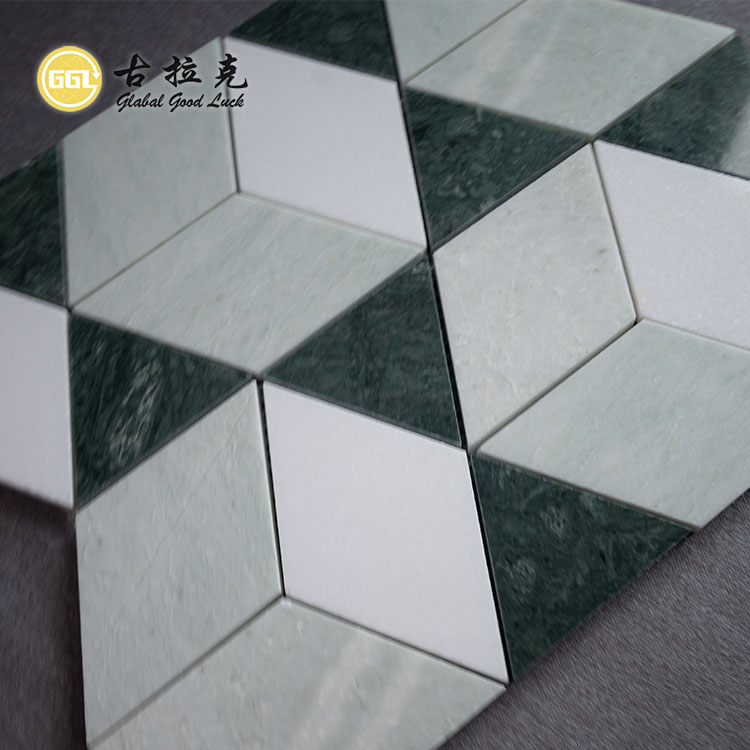 Diamantvormige Verde Groene Marmeren Mozaïek Wandtegel Voor Huisdecoratie