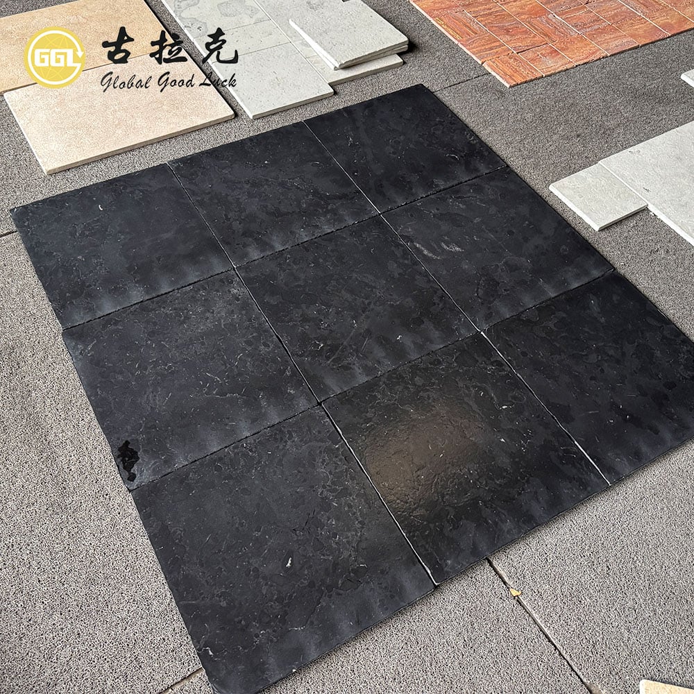 Natürlicher schwarzer Kalkstein für Wand-, Boden- und Außenarchitekturprojekte