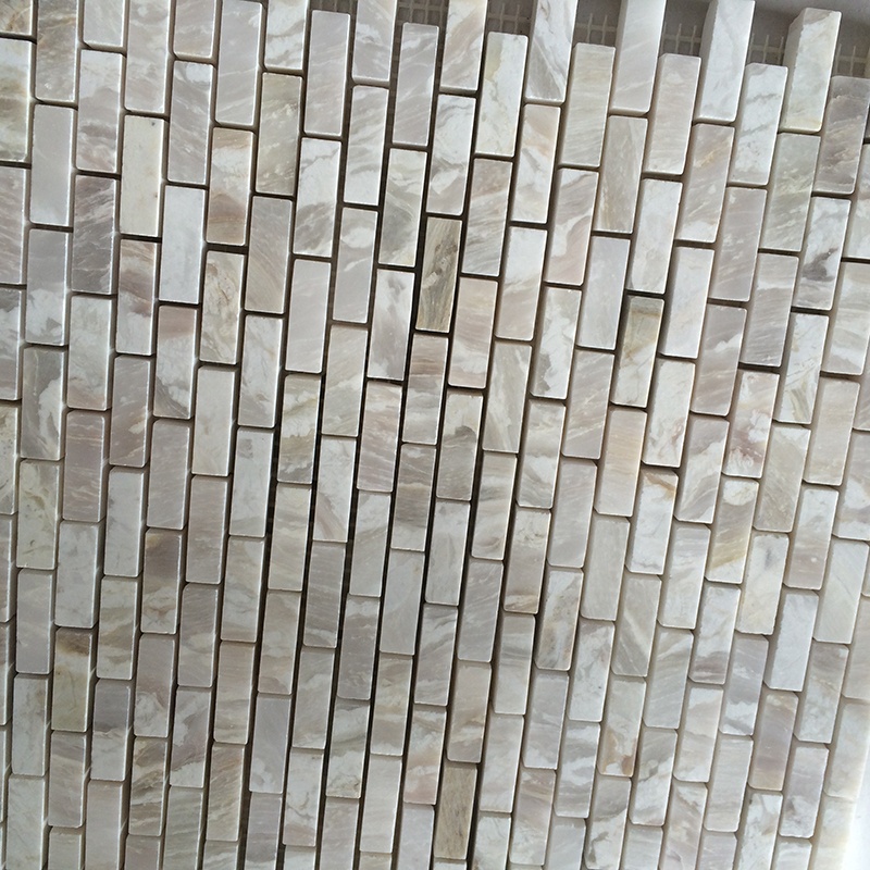Große Größe natürliche weiße Marmor Ziegel Fliesen strukturierte Mosaik Mosaiken Typ