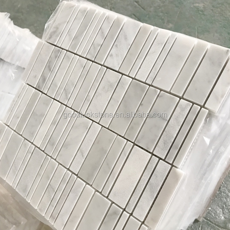 Carrara Wit Marmer Willekeurige Streep Mosaïek Huis Muur Flooring Tile