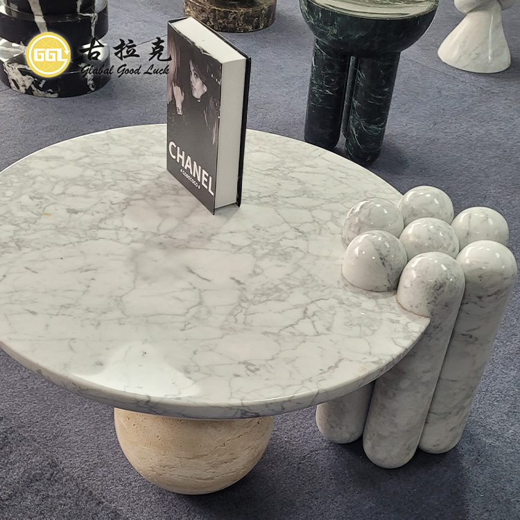 Natuurlike Carrara-marmelade tafel luksusontwerp rond konsoletafel