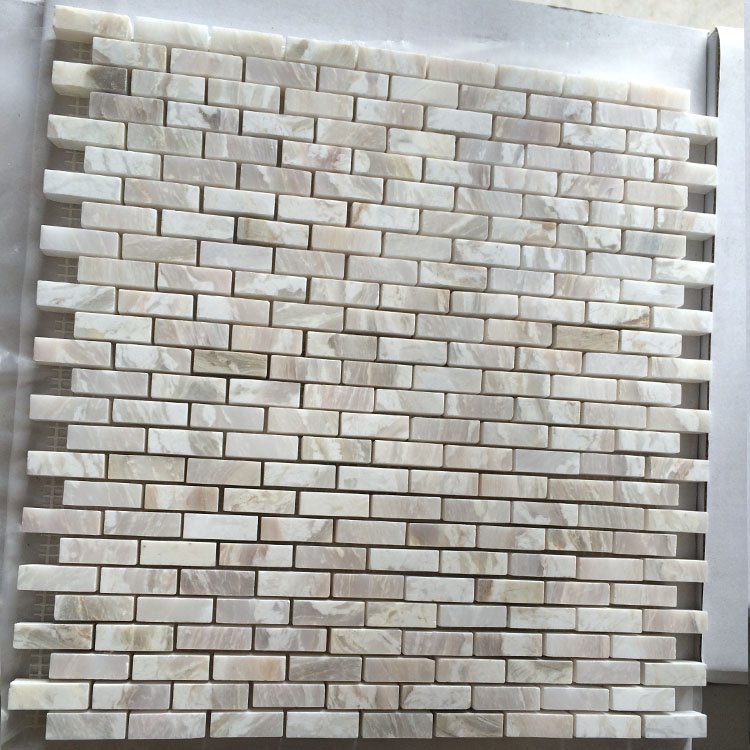 Stórstærð náttúruleg hvít marmara steinsteypa flís textured mosaic mosaics tegund