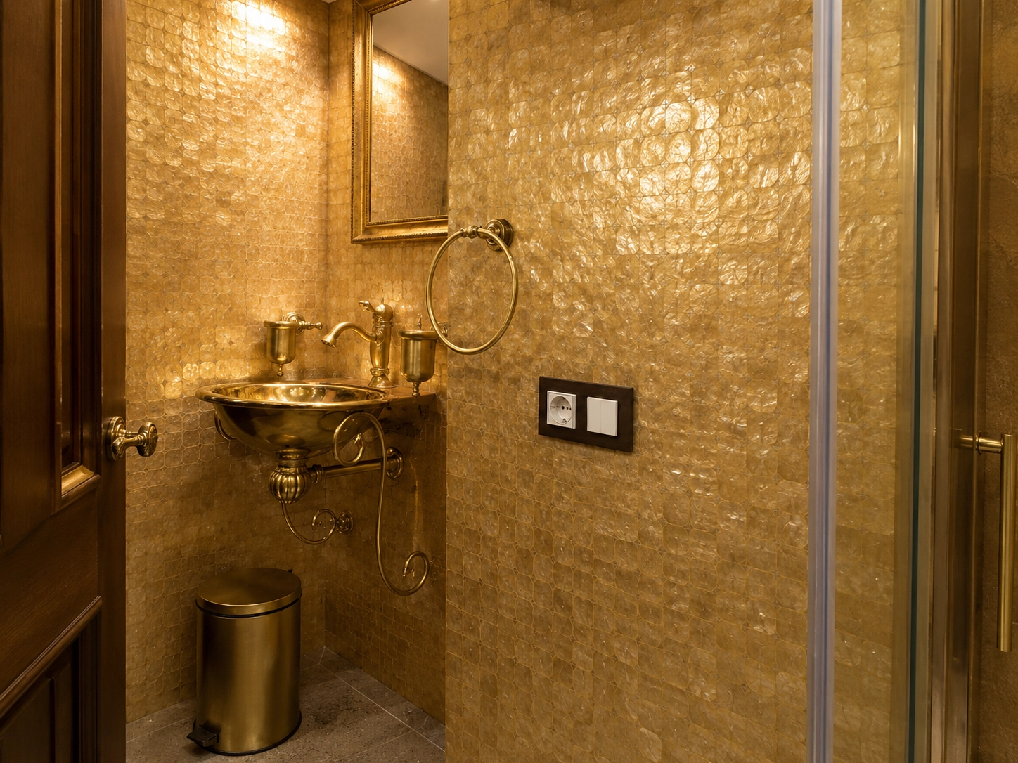 Golden Capiz Shell Mosaic Tiles.webp