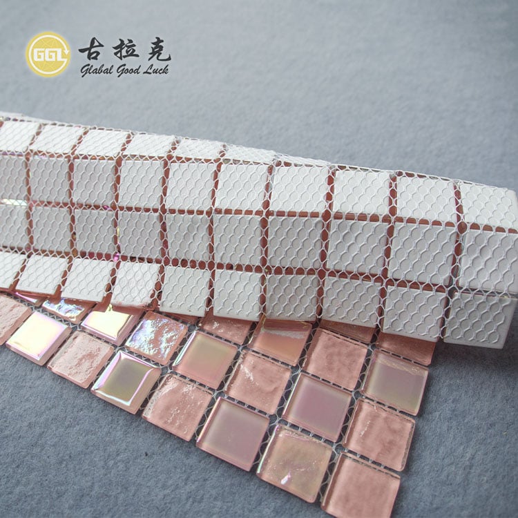 طراحی رنگ پیکانی رز طول مربع شیشه موزائیک حوضچه