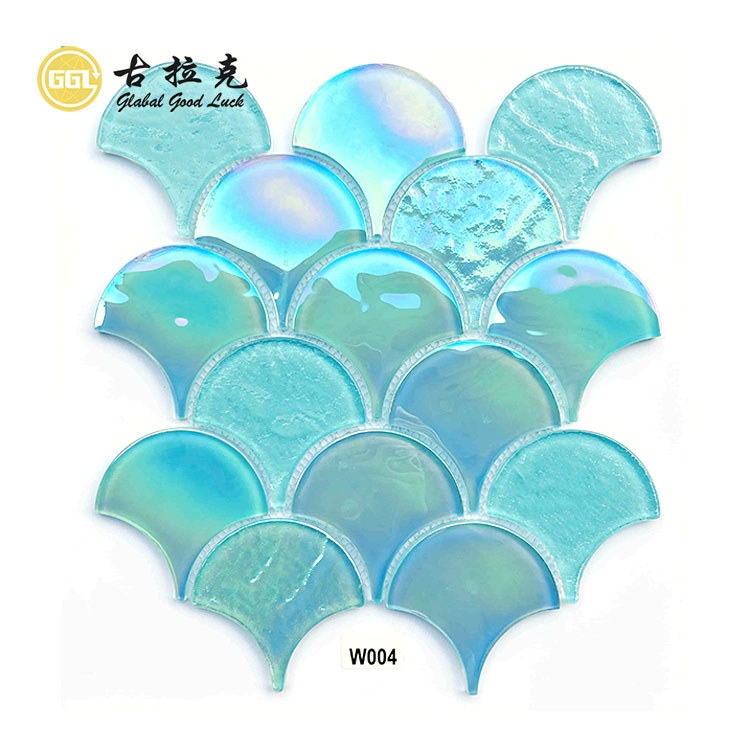Wanddekoration Fächerform Irideszierter Glasmosaik Swimmingpoolkachel