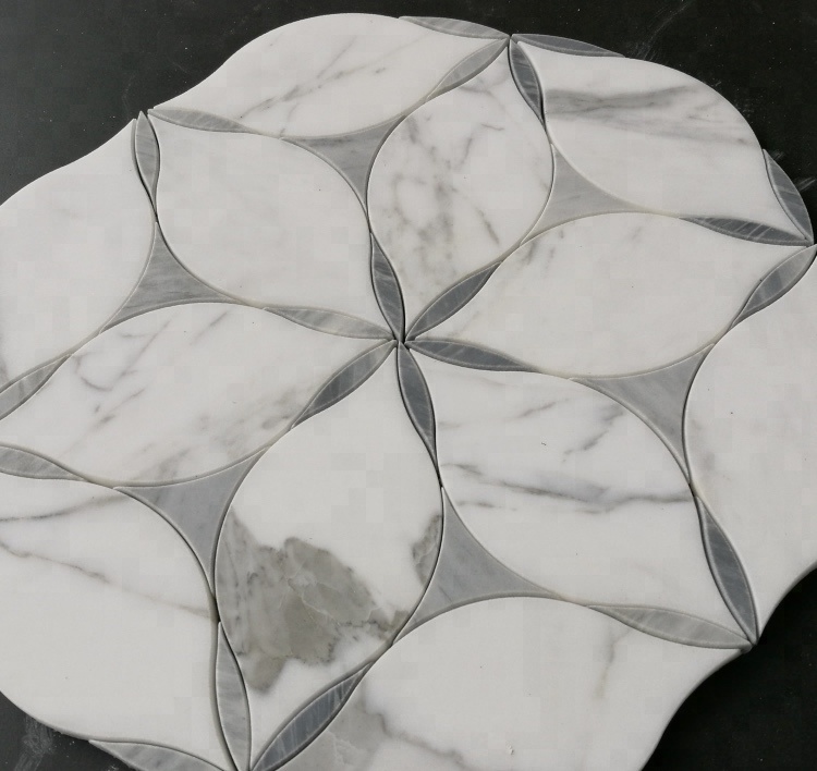 Blomstformet Marmor For Væg Parquet Vandspray Mosaic Til Væg Flise