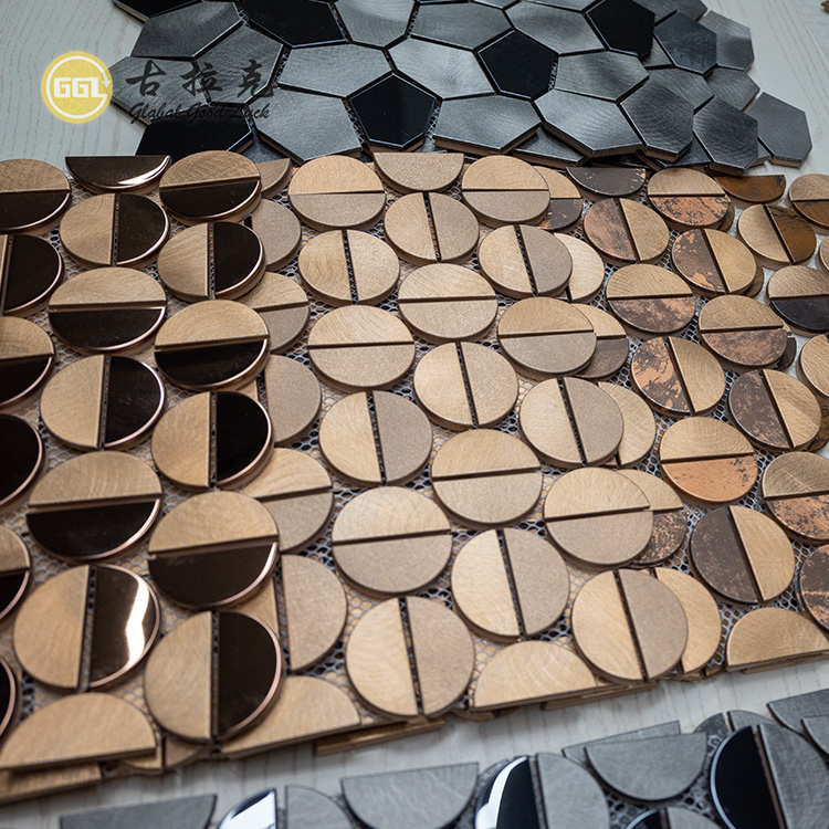 Metaal Halfsirkel Splicing Mosaïek Teël Kombuis Backsplash Metaal Teël
