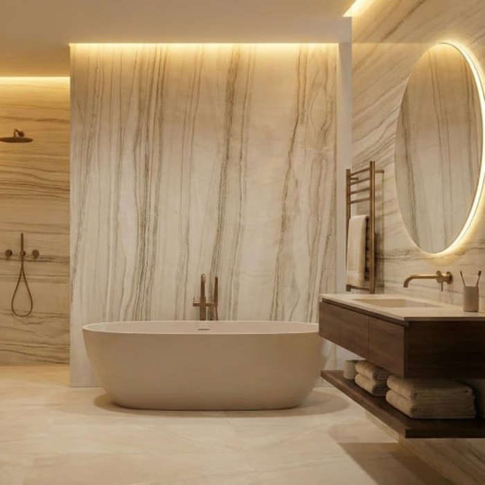 White Mustang Polished Quartzite Slab for Modern Interiors