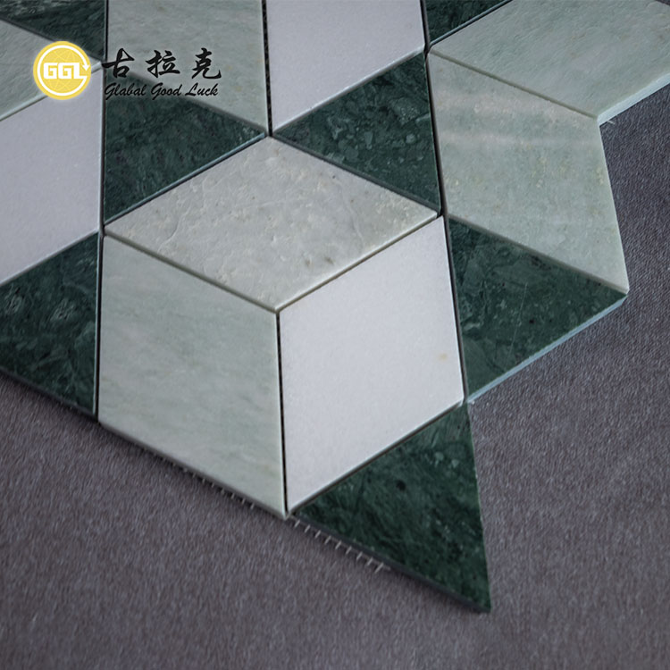 Diamantvormige Verde Groene Marmeren Mozaïek Wandtegel Voor Huisdecoratie