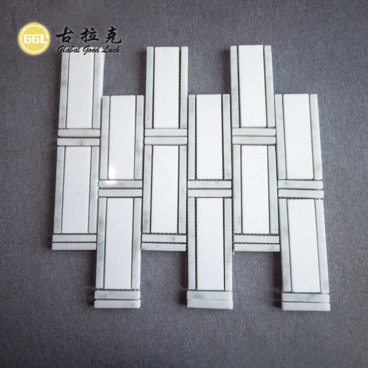 Mramorová mozaika Thassos White Mix Carrara White pro dekoraci interiéru domu