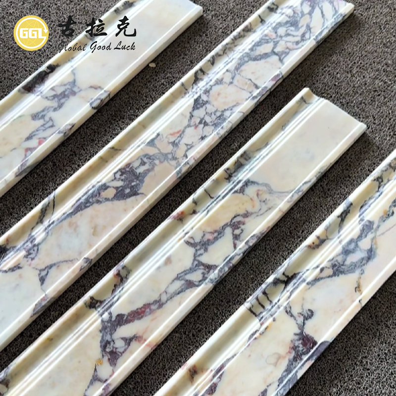 Calacatta Viola Marble Skirting Board | Luxury Natural Stone Baseboard Trim & Decorative Wall Moulding
