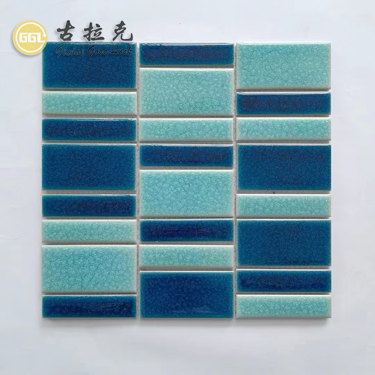 Blue Mixed-Size Ceramic Mosaic Tile for Modern Interior Walls