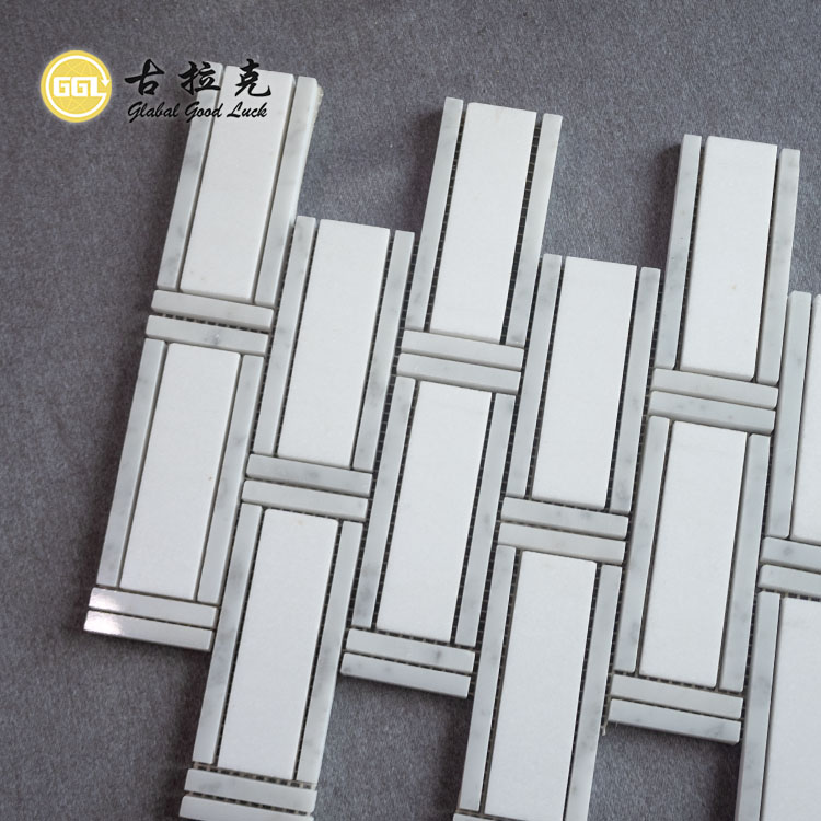 Mramorová mozaika Thassos White Mix Carrara White pro dekoraci interiéru domu