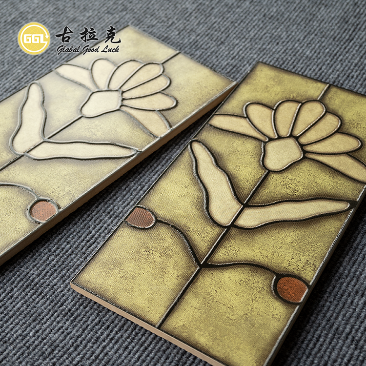 Modelo de flores azulejos de esmalte cerámico para la cocina azulejos de pared de baño
