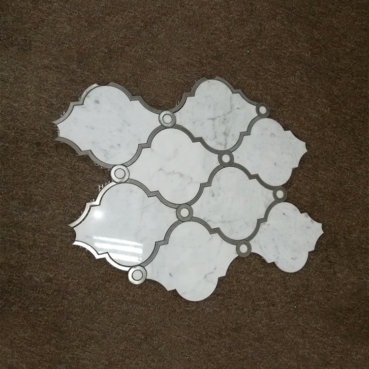 Azulejo de mosaico con patrón de farolillo, mezcla de mármol y metal, para decoración de paredes y suelos en hogares y villas