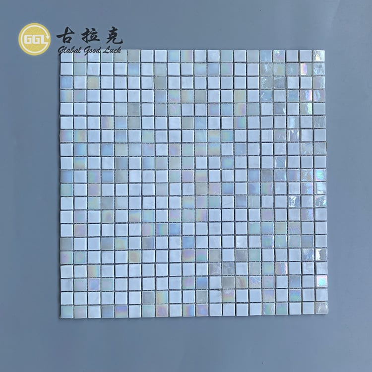 Pearlescent Design White Glass Mosaic Wall Decor Tile