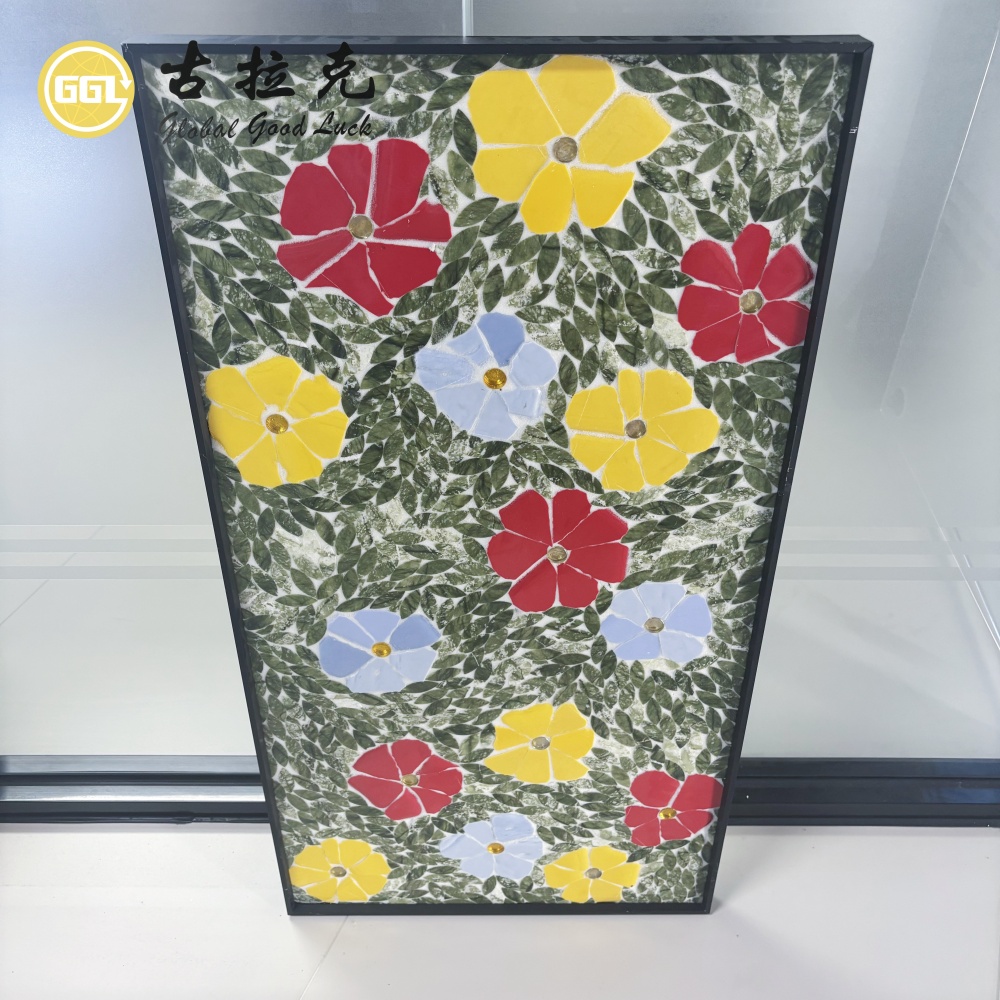 Custom Flower Mosaic Mural – Handmade Floral Mosaic Wall Art for Luxury Interior Decoration