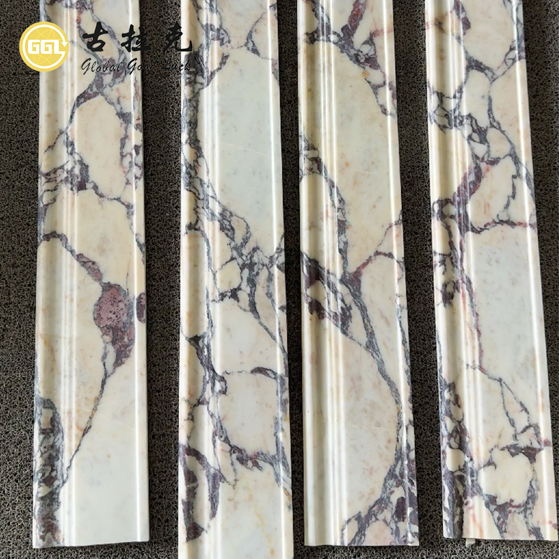 Calacatta Viola Marble Skirting Board | Luxury Natural Stone Baseboard Trim & Decorative Wall Moulding