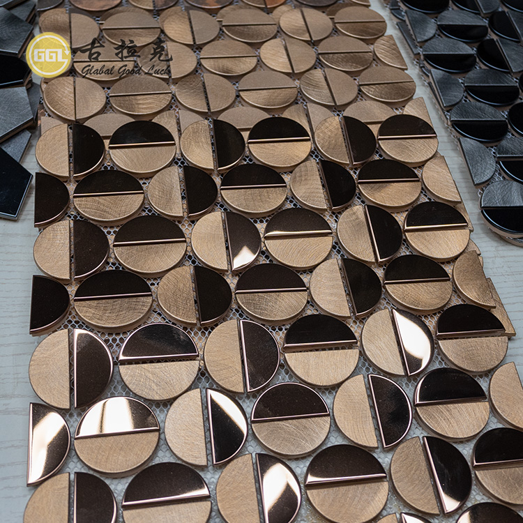 Metaal Halfsirkel Splicing Mosaïek Teël Kombuis Backsplash Metaal Teël