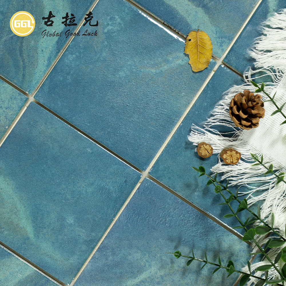 Lagoon Blue Ceramic Pool Tiles – Peacock Blue Marble Look Wall & Floor Tiles