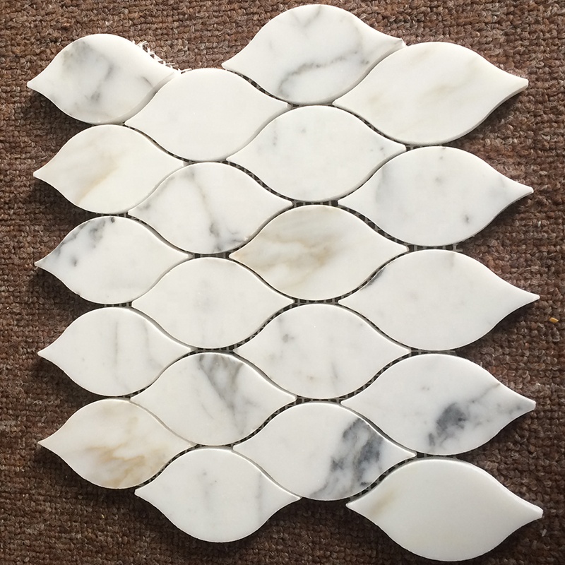 Calacatta Gold-parquet-mosaiktakel i marmor med lanternform