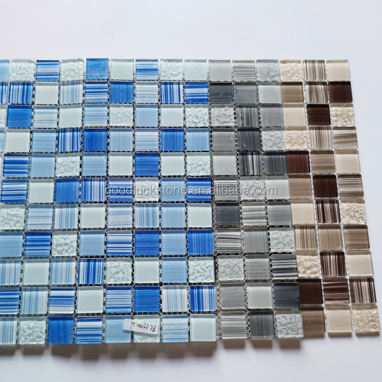 Light Blue Glass Mosaic Tiles Swimming Pool Mosaic Tile for Floor Decoration