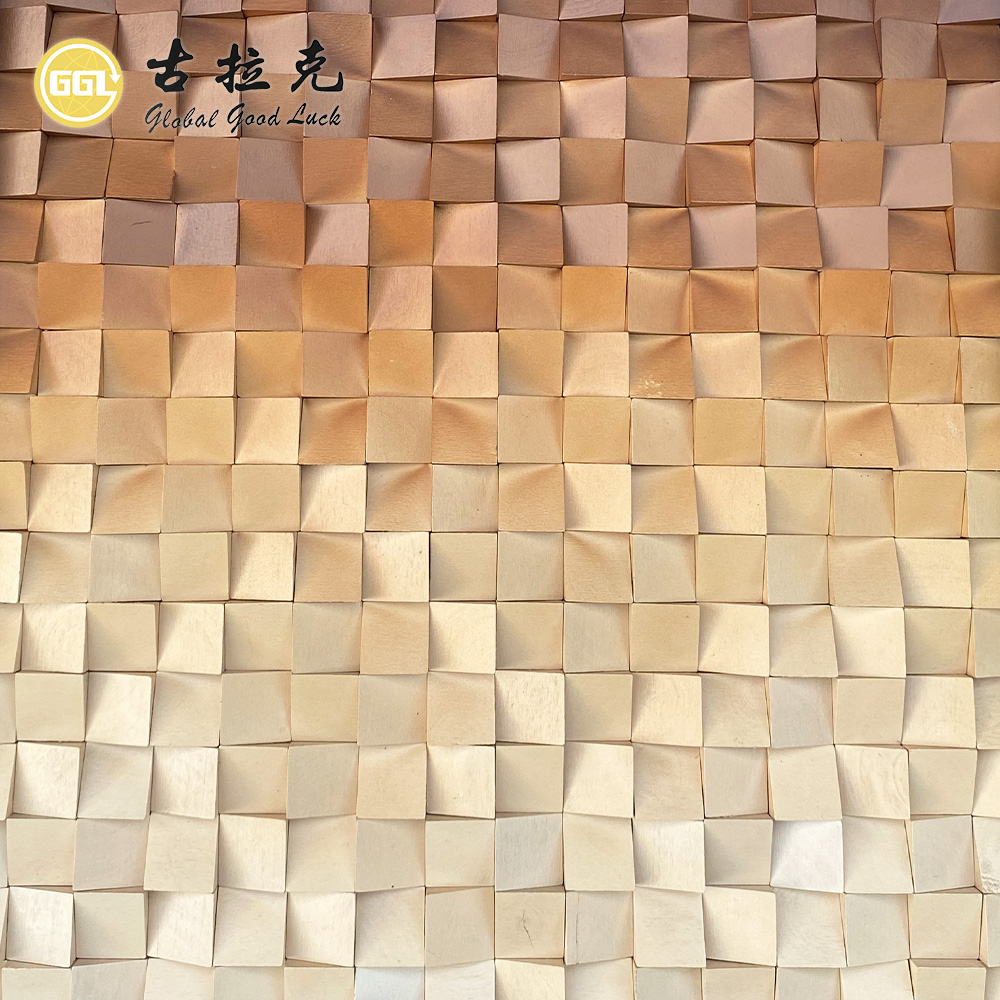 Custom Wood Mosaic Art Mural Handmade Wooden Wall Panel for Luxury Interior Decoration