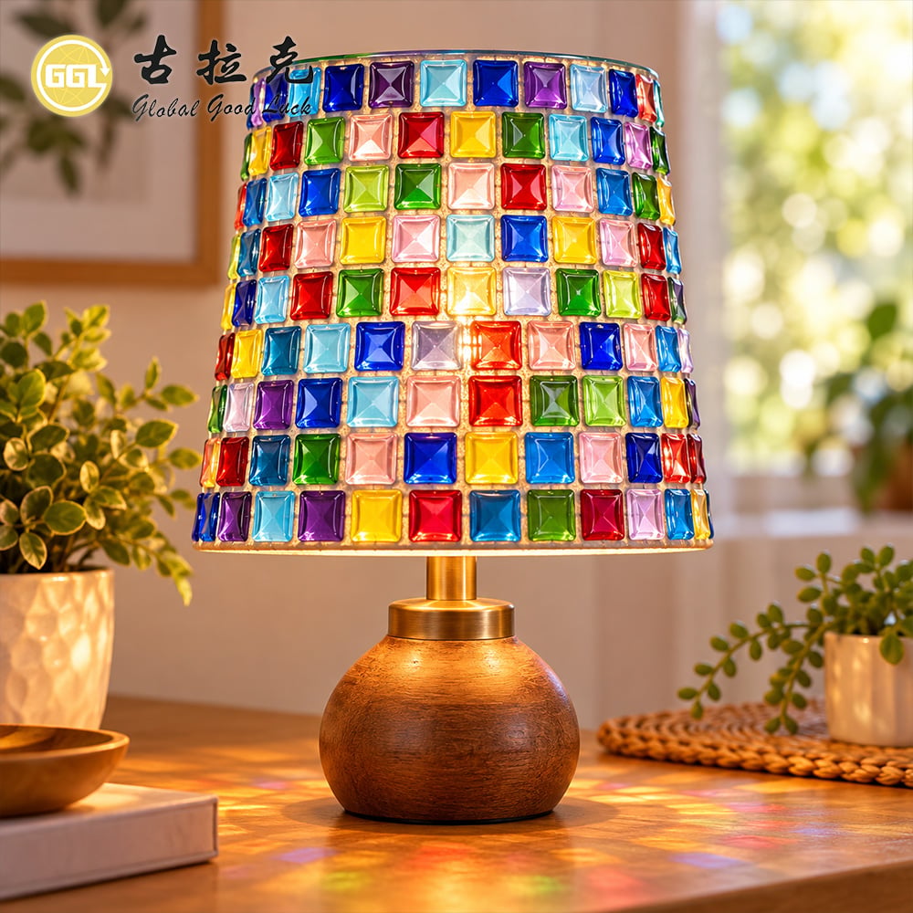 3D Faceted Square Glass Mosaic Tiles – Colorful Glossy Decorative Mosaic