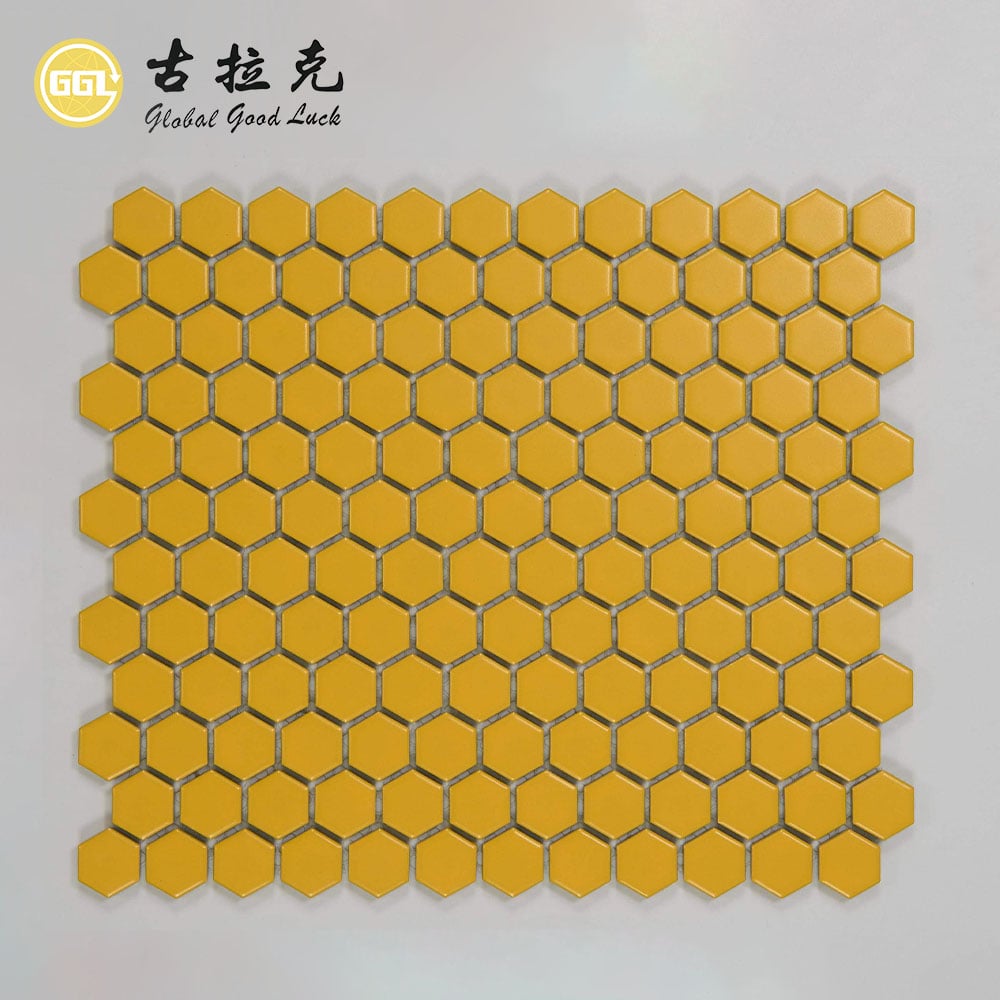 Colorful Hexagon Ceramic Mosaic Tiles for Kitchen Backsplash and Bathroom Walls