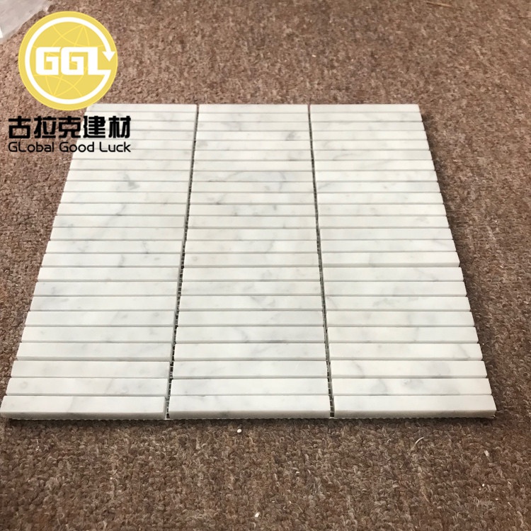 کاشی موزاییکی سنگ سفید کارارا مدرن کاشی موزاییکی استروماتولیت برای دکور دیوار و کف خانه/ویلا/هتل