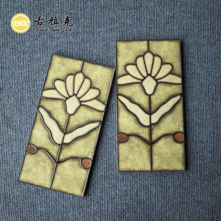Modelo de flores azulejos de esmalte cerámico para la cocina azulejos de pared de baño