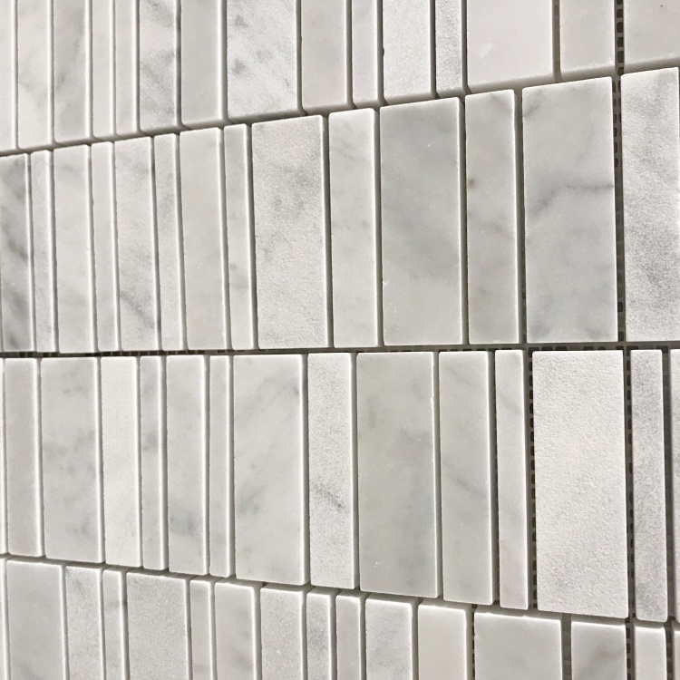 Carrara Wit Marmer Willekeurige Streep Mosaïek Huis Muur Flooring Tile