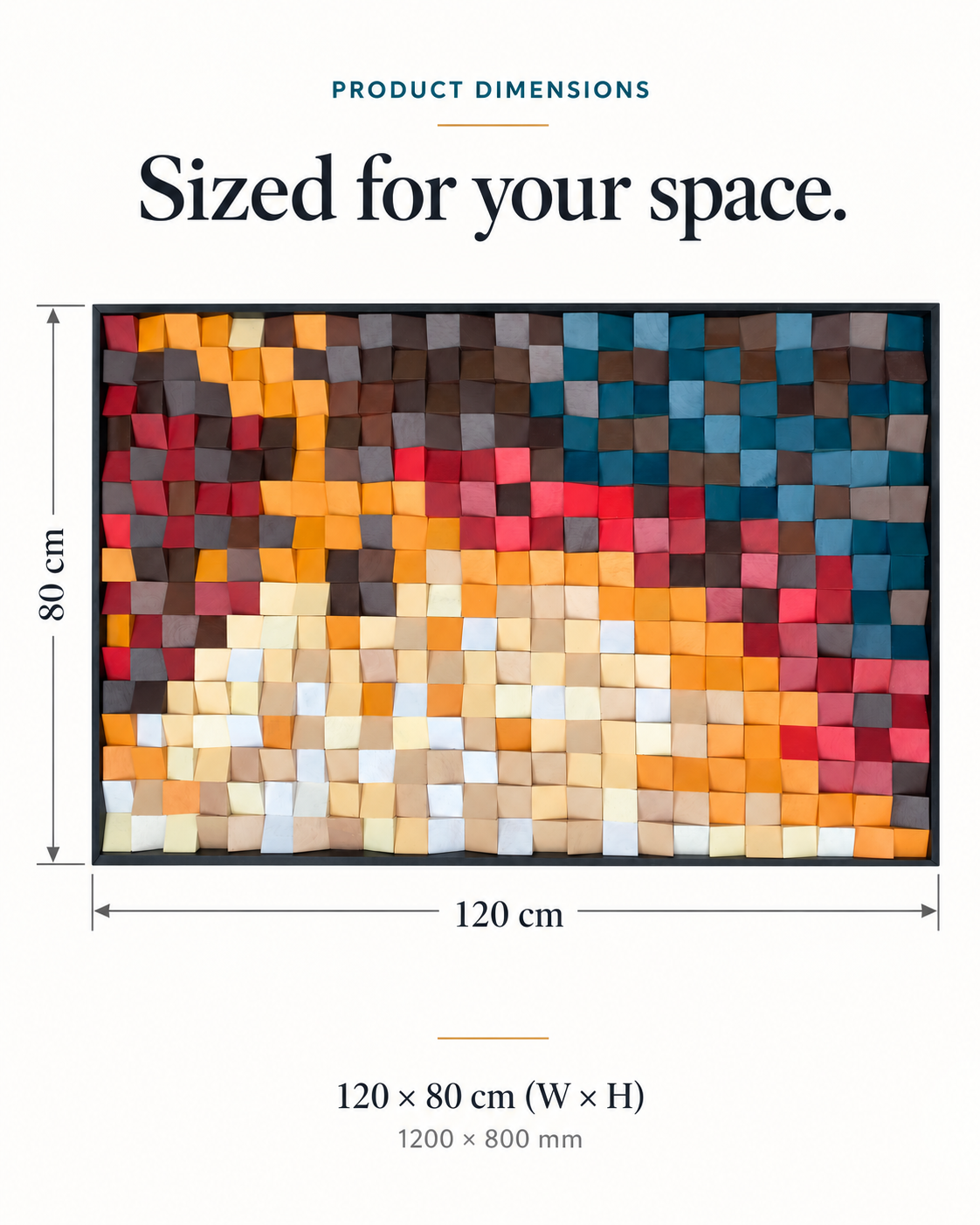 Custom 3D Color Gradient Wood Mosaic Wall Art