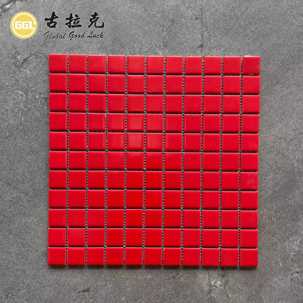 Solid Color Square Ceramic Mosaic Tiles for Kitchen Backsplash and Bathroom Walls